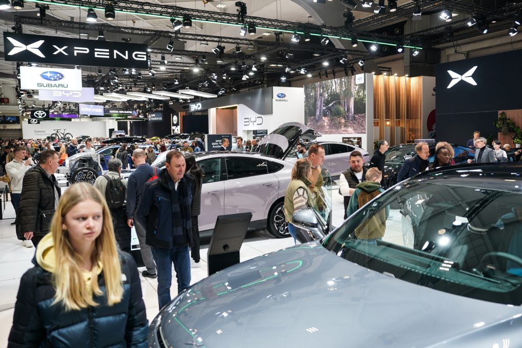 BYD, NIO, and XPeng electric vehicles neatly displayed, highlighting diversity in the EV market